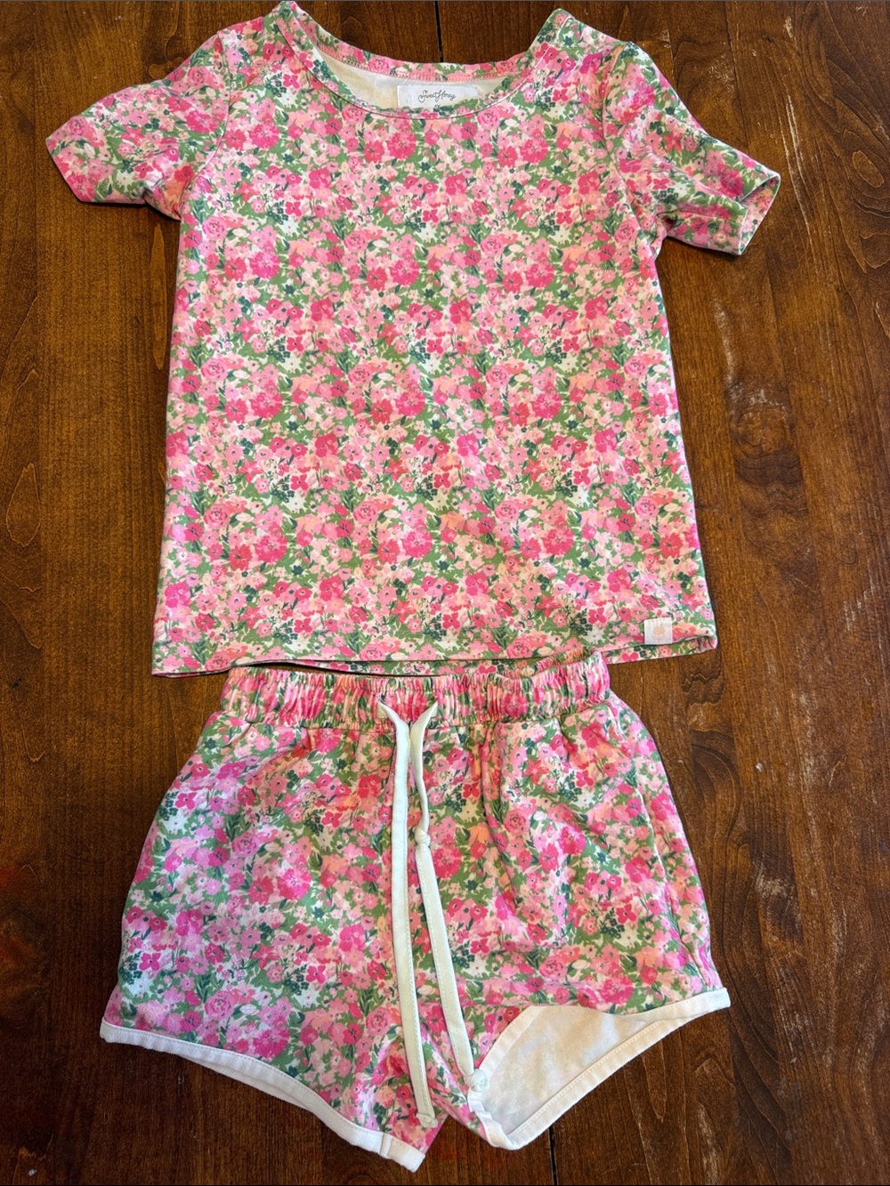 SweetHoney Pink & Green Floral Short Pajama Set